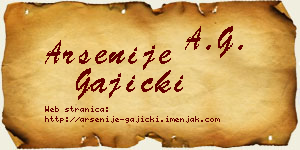 Arsenije Gajicki vizit kartica